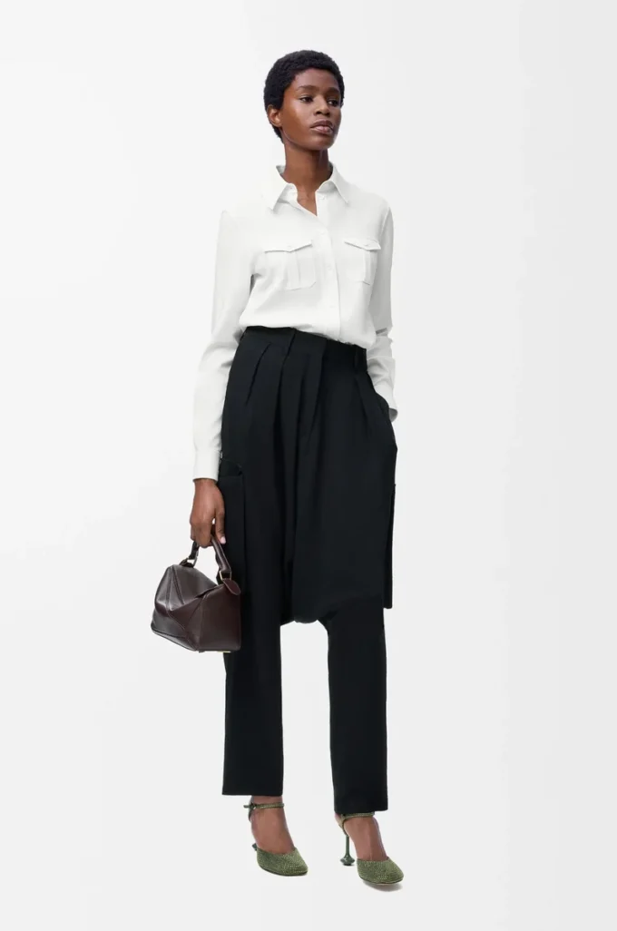 Chemise en viscose stretch blanc