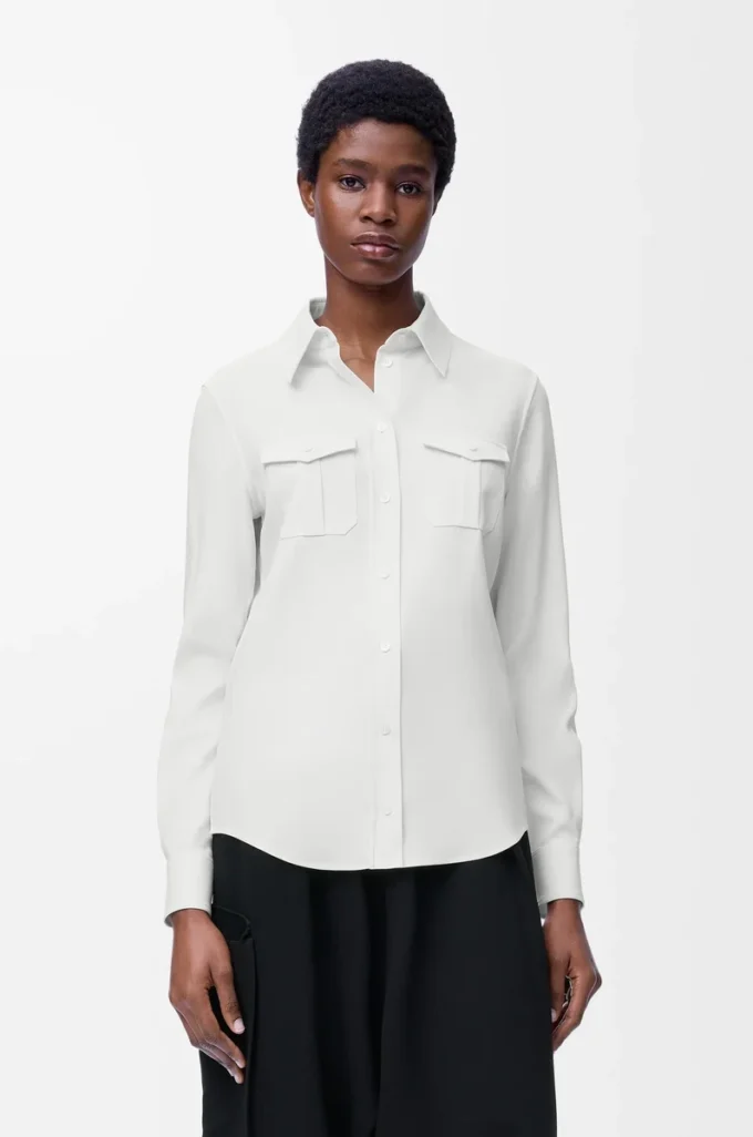 Chemise en viscose stretch blanc