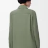Chemise en viscose stretch vert kaki clair
