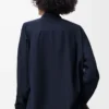 Chemise foulard en soie bleu marine