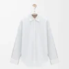 Chemise hybride en coton et laine Blanc/Beige