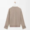Chemise hybride en coton et laine Blanc/Beige