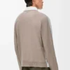Chemise hybride en coton et laine Blanc/Beige