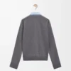 Chemise hybride en coton et laine Bleu clair/Gris