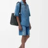 Chemise à manches courtes Anagram en denim Denim délavé
