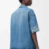 Chemise à manches courtes Anagram en denim Denim délavé