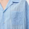 Chemise à manches courtes en coton bleu clair