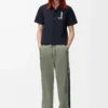 Chemise à manches courtes en coton bleu marine foncé