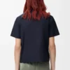 Chemise à manches courtes en coton bleu marine foncé