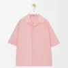 Chemise à manches courtes en laine Corail