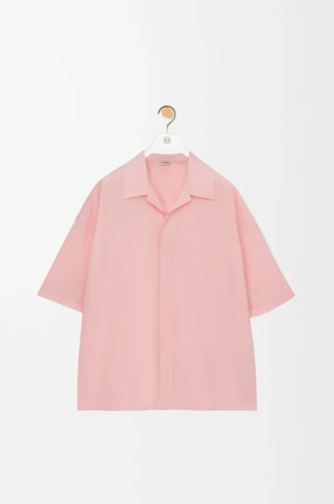 Chemise à manches courtes en laine Corail