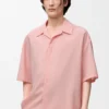 Chemise à manches courtes en laine Corail