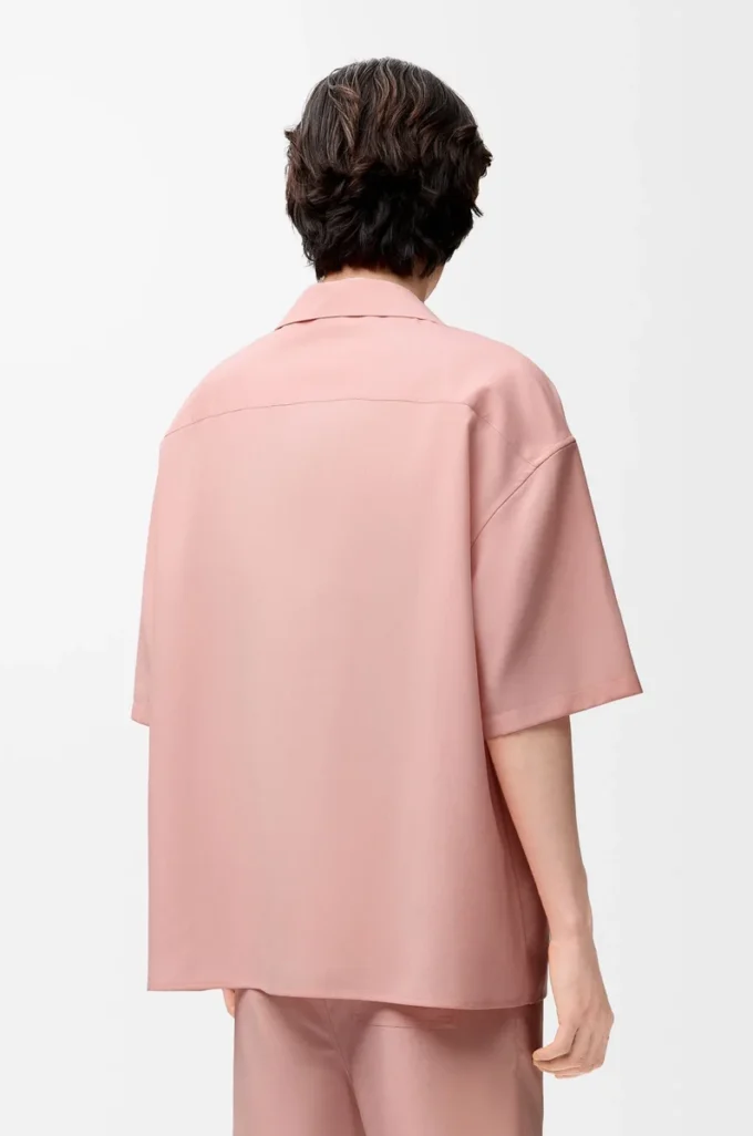 Chemise à manches courtes en laine Corail