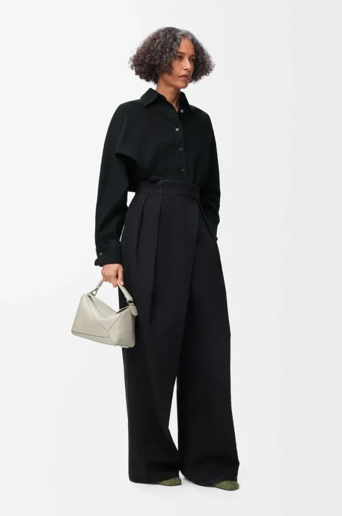 Chemise portefeuille en denim Noir