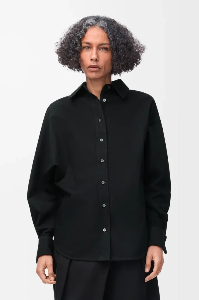 Chemise portefeuille en denim Noir