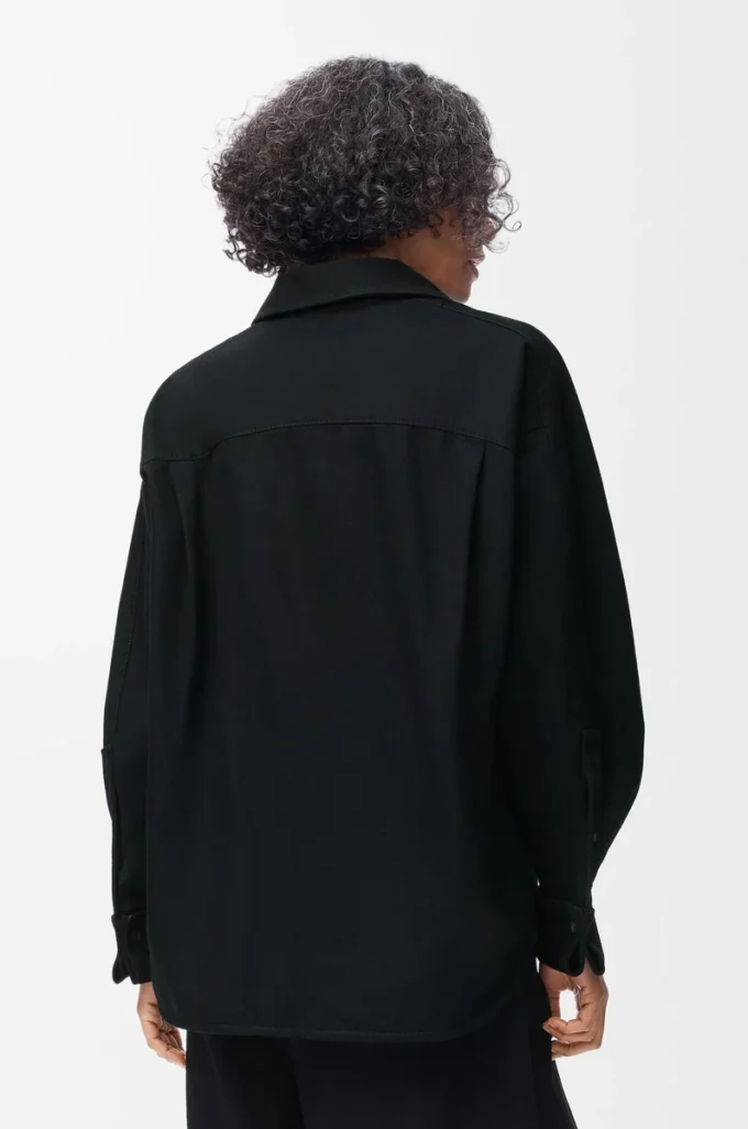 Chemise portefeuille en denim Noir