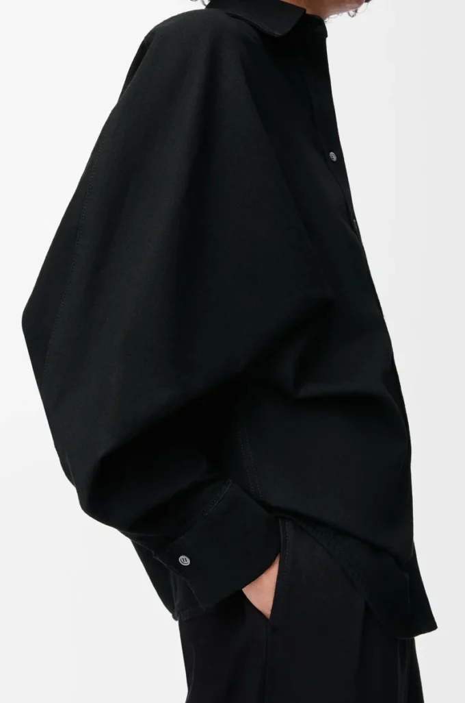 Chemise portefeuille en denim Noir
