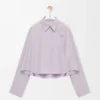 Chemise trapèze en coton lilas