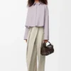 Chemise trapèze en coton lilas