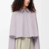 Chemise trapèze en coton lilas