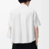 Chemise trapèze à manches courtes en coton blanc