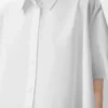 Chemise trapèze à manches courtes en coton blanc