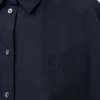 Chemise trapèze à manches courtes en coton bleu marine
