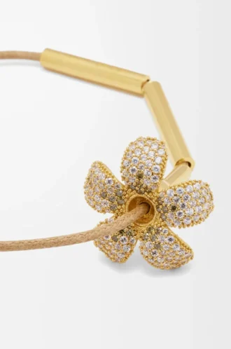 Collier Flor en argent sterling et cristaux Blanc/Or