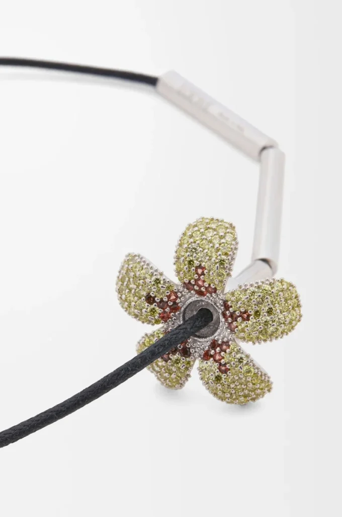 Collier Flor en argent sterling et cristaux Jaune/Argent