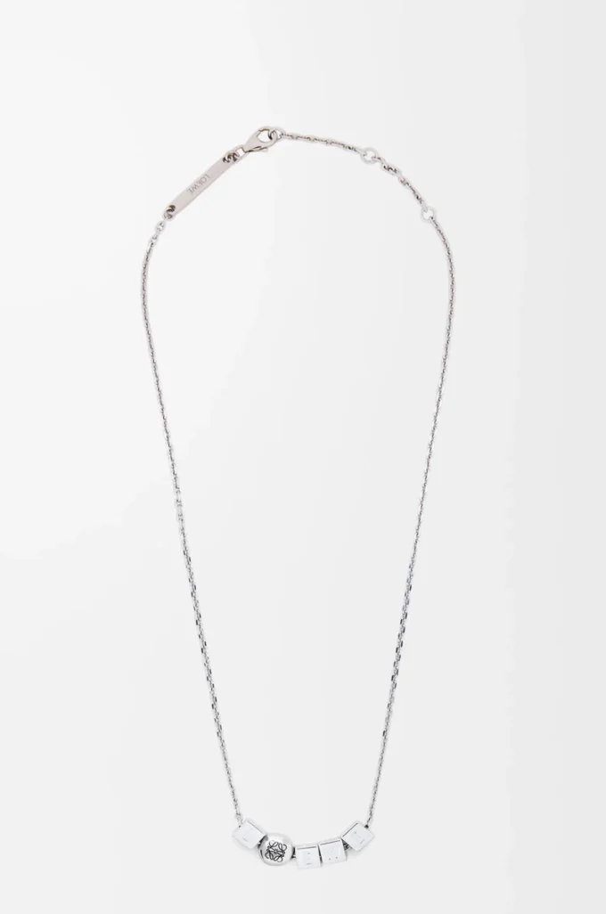 Collier Pebble Cube en argent sterling Argent