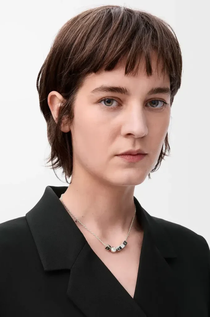 Collier Pebble Cube en argent sterling Argent
