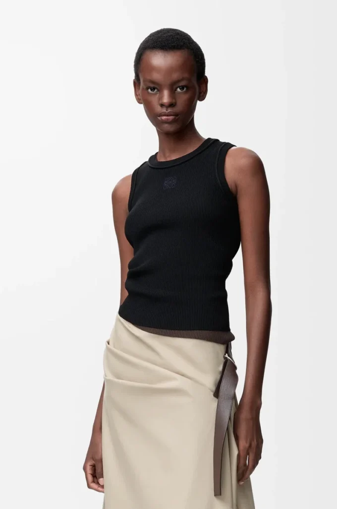 Débardeur Anagram en viscose stretch noir Débardeur Anagram en viscose stretch noir