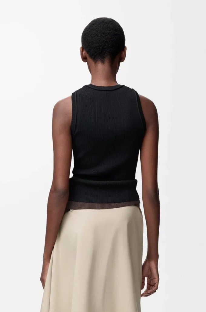 Débardeur Anagram en viscose stretch noir Débardeur Anagram en viscose stretch noir