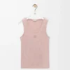 Débardeur anagramme en soie rose pâle Débardeur anagramme en soie rose pâle