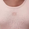 Débardeur anagramme en soie rose pâle Débardeur anagramme en soie rose pâle