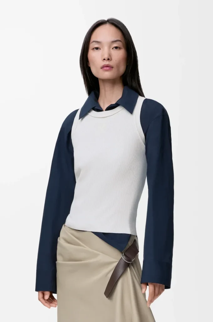 Débardeur Anagramme en viscose stretch Blanc Débardeur Anagramme en viscose stretch Blanc