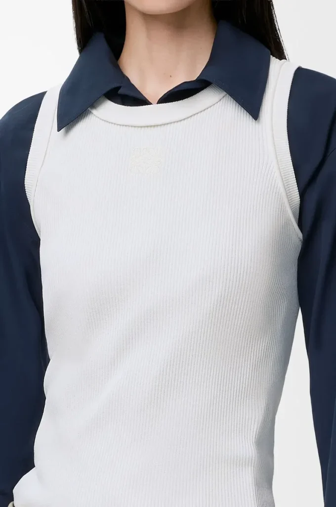 Débardeur Anagramme en viscose stretch Blanc Débardeur Anagramme en viscose stretch Blanc