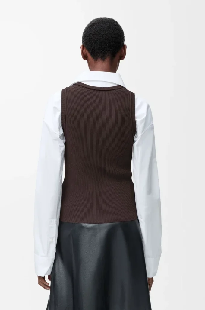 Débardeur Anagramme en viscose stretch marron Débardeur Anagramme en viscose stretch marron