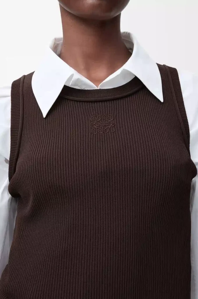 Débardeur Anagramme en viscose stretch marron Débardeur Anagramme en viscose stretch marron
