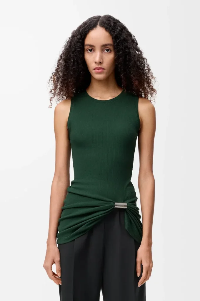 Débardeur en coton vert foncé