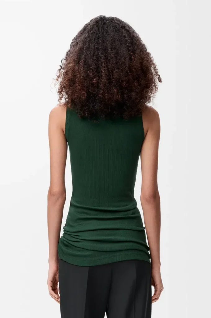 Débardeur en coton vert foncé