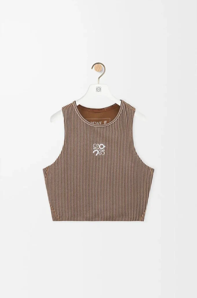 Débardeur en jersey technique Marron/Rose