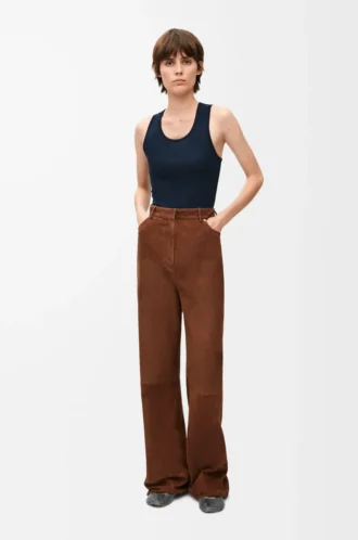 Débardeur en soie Bleu marine foncé