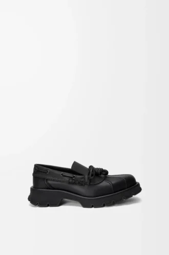 Derby Bobby en cuir de veau et cuir de veau tanné végétal Noir