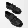 Derby Bobby en cuir de veau et cuir de veau tanné végétal Noir