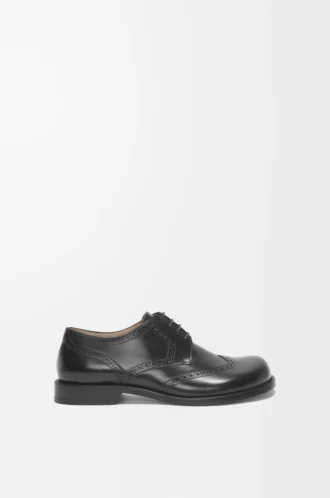 Derby brogue Campo en cuir de veau brossé Noir