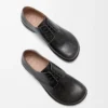 Derby Campo en cuir de veau craquelé Noir/Crème