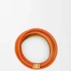 Double bracelet torsadé en cuir de veau Orange vif/Jaune
