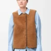 Doudoune en shearling et coton mélangé Bordeaux