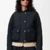 Doudoune en shearling et coton mélangé Noir